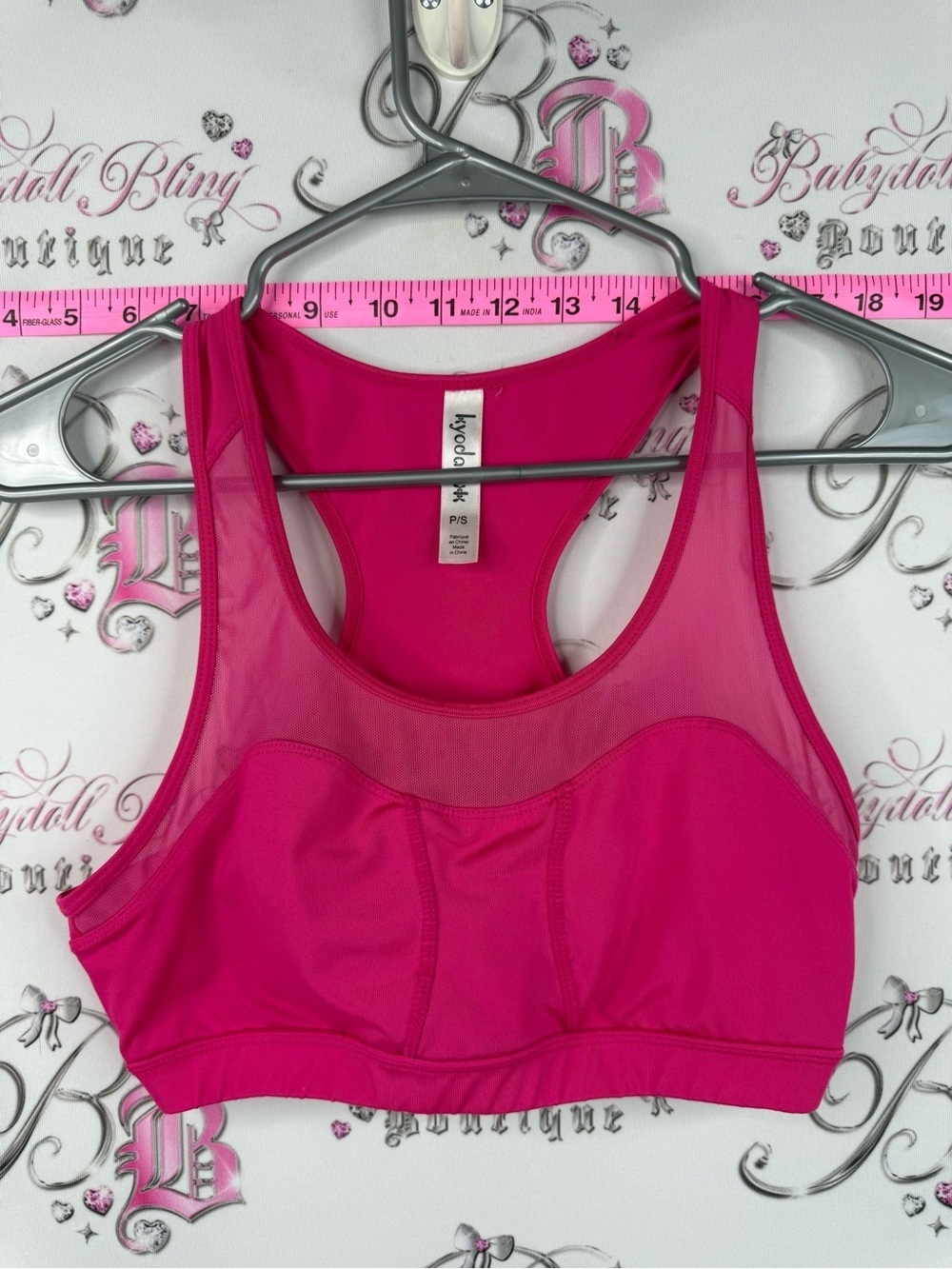 Kyodan sports bra bright racerback Hot Pink Mesh-Panel Sports Bra